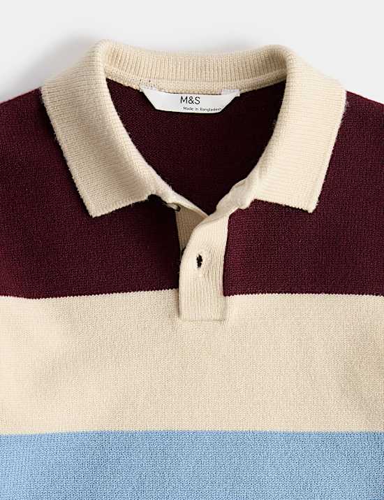 Striped Rugby Knitted Jumper (2-8 Yrs)