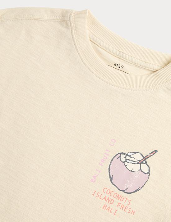 3 Pack Pure Cotton Fruit Graphic T-Shirts (2-8 Years)