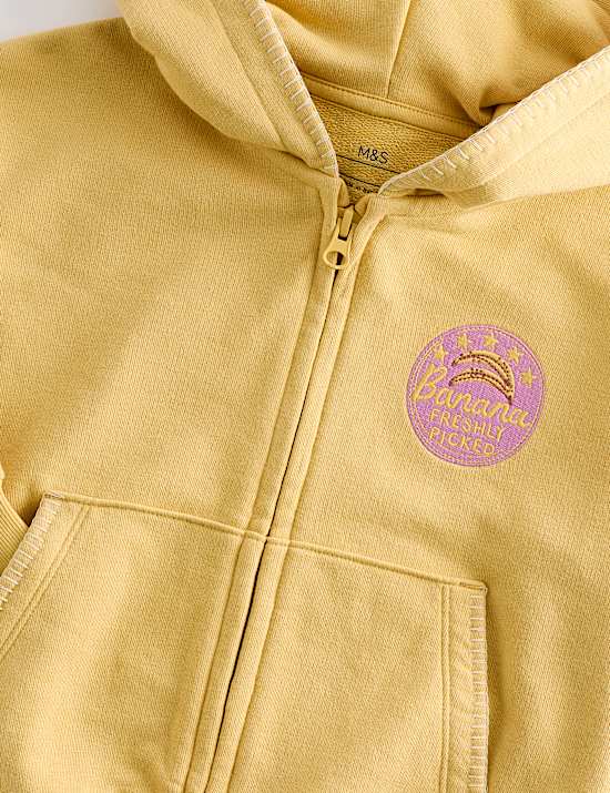 Hoodie mit hohem Baumwollanteil und Rei&szlig;verschluss und Fruchtgrafik (2&ndash;8 Jahre)