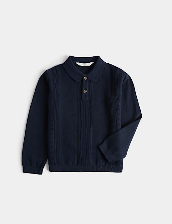 Pure Cotton Knitted Polo Shirt (2-8 Yrs)