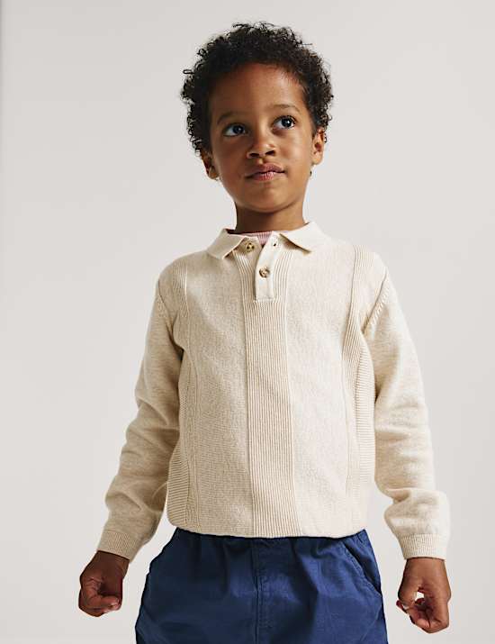 Pure Cotton Knitted Polo Shirt (2-8 Yrs)