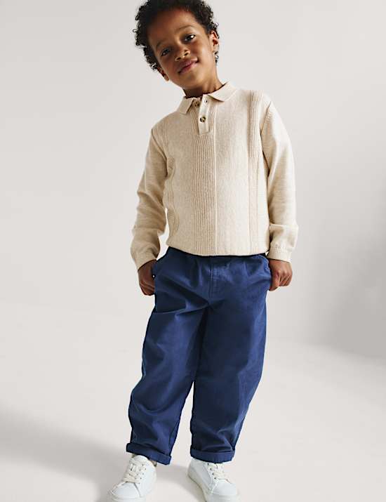 Pure Cotton Knitted Polo Shirt (2-8 Yrs)
