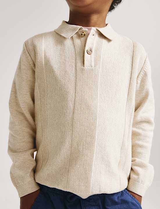 Pure Cotton Knitted Polo Shirt (2-8 Yrs)