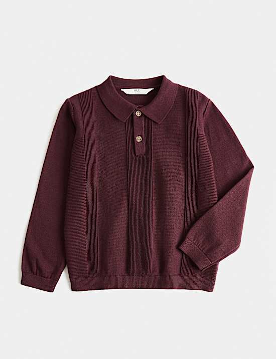Pure Cotton Knitted Polo Shirt (2-8 Yrs)