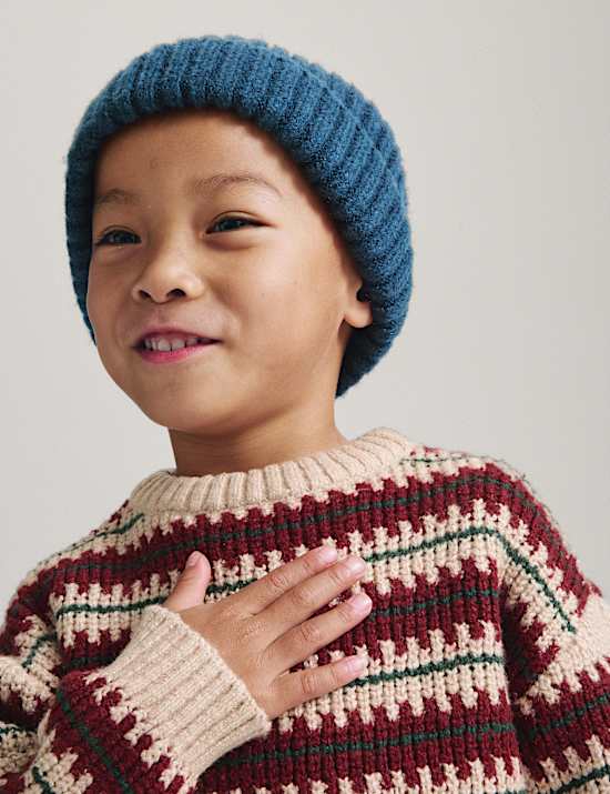 Pull en coton m&eacute;lang&eacute; &agrave; rayures