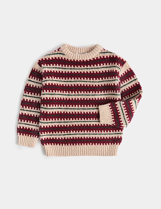 Cotton Blend Striped Jumper