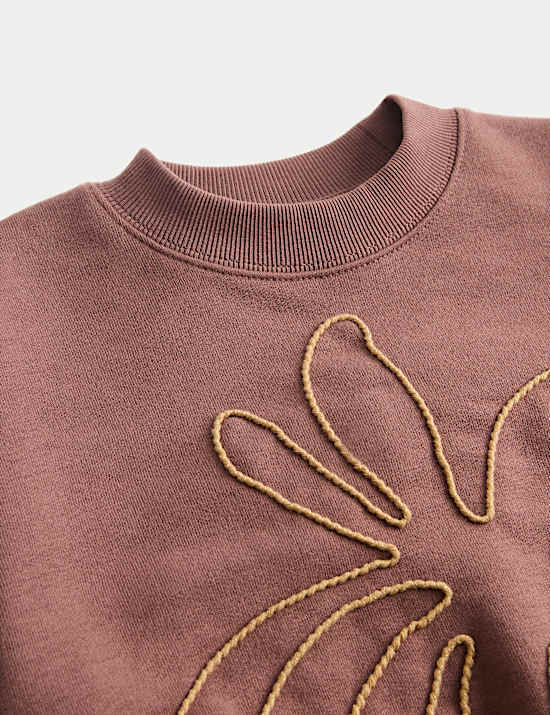 Cotton Rich Embroidered Sweatshirt (2-8 Yrs)