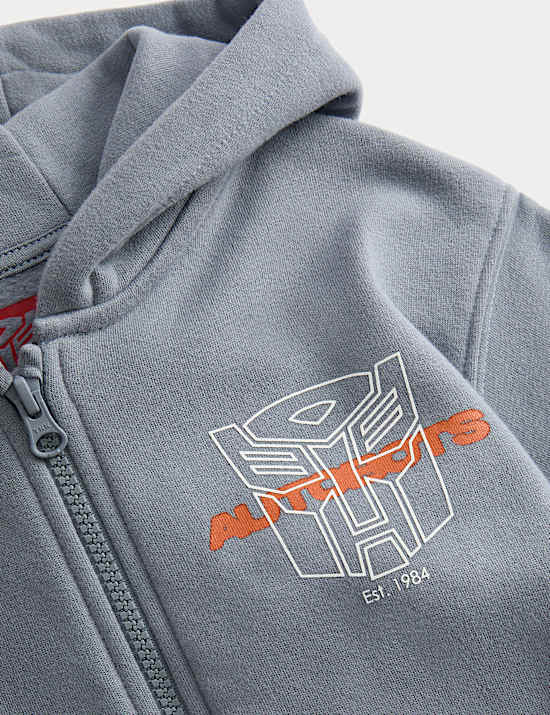 Sweat en coton à capuche Transformers™ à fermeture zippée (du 2 au 8 ans)
