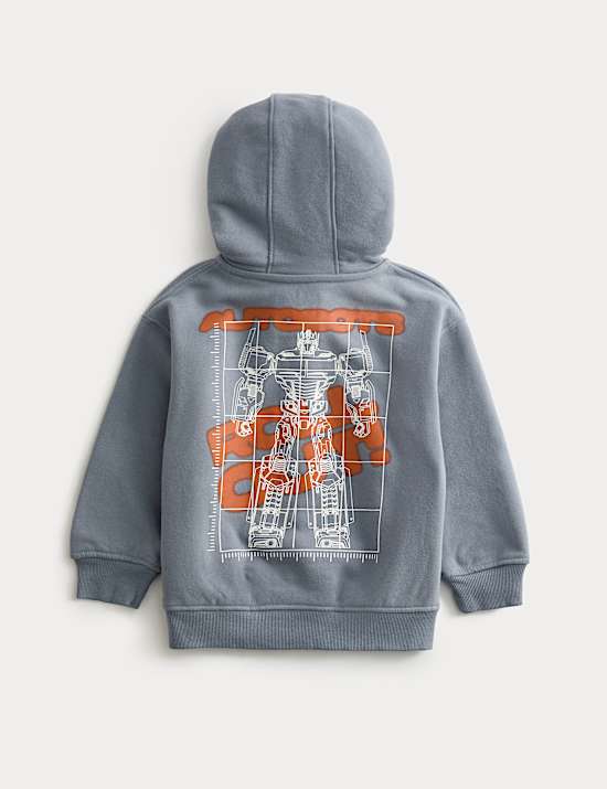 Sweat en coton à capuche Transformers™ à fermeture zippée (du 2 au 8 ans)