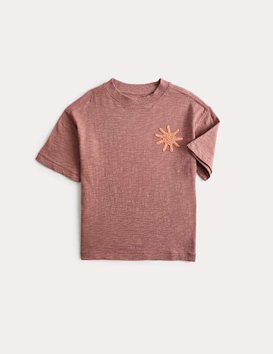 Pure Cotton Embroidered T-Shirt (2-8 Years)