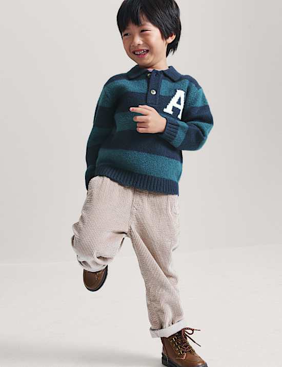 Striped Rugby Knitted Jumper (2-8 Yrs)