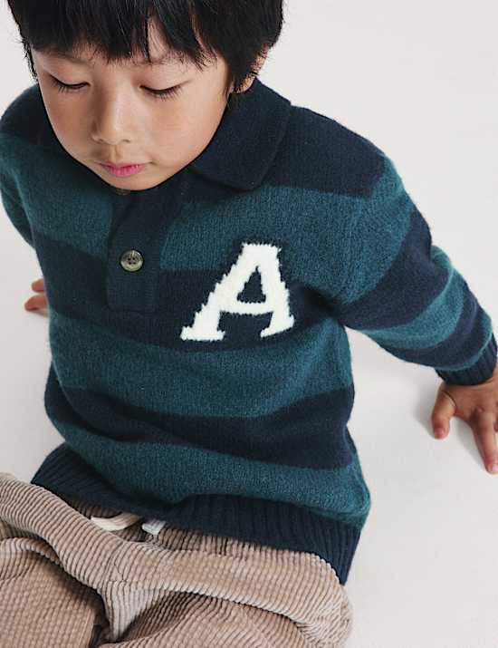 Striped Rugby Knitted Jumper (2-8 Yrs)