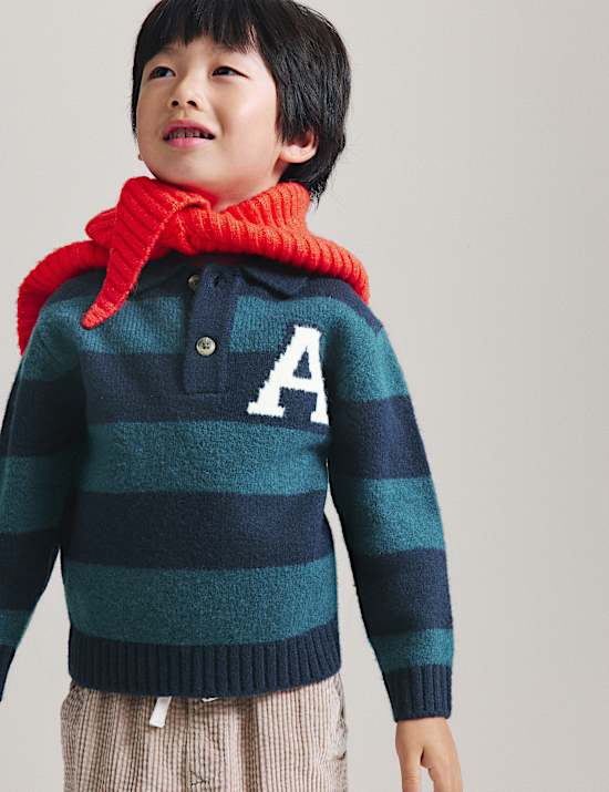 Striped Rugby Knitted Jumper (2-8 Yrs)