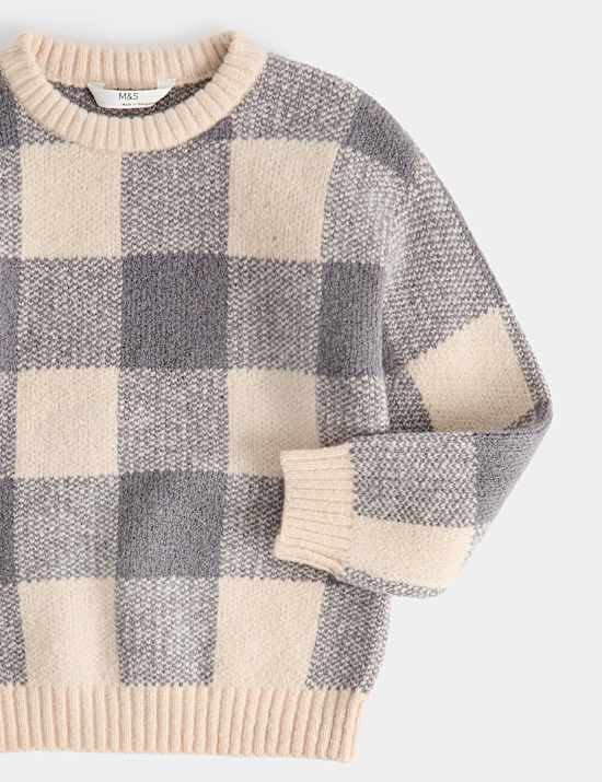 Checked Knitted Jumper