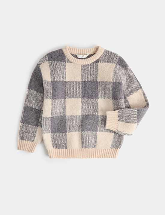 Checked Knitted Jumper