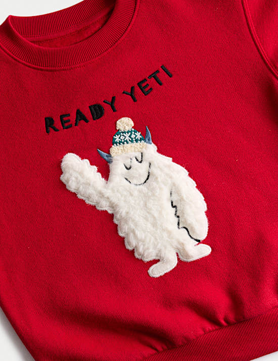 Cotton Rich Yeti Christmas Sweatshirt (2-8 Yrs)