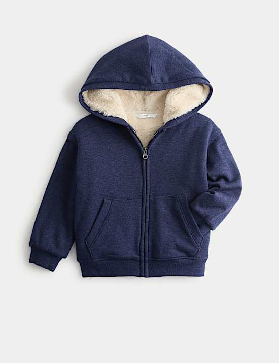 Sweat à capuche avec fermeture zippée imitation peau de mouton (du 1 au 10 ans)