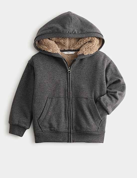 Borg Lined Zip Though Hoodie (1-10 Yrs)