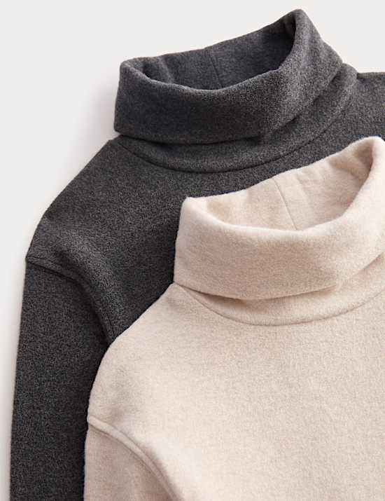 2er-Pack Rollkragenoberteile mit hohem Baumwollanteil (2–8 J.)