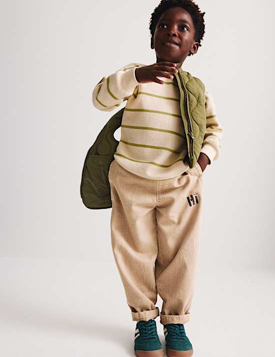 Pure Cotton Striped Textured Top (1-8 Yrs)