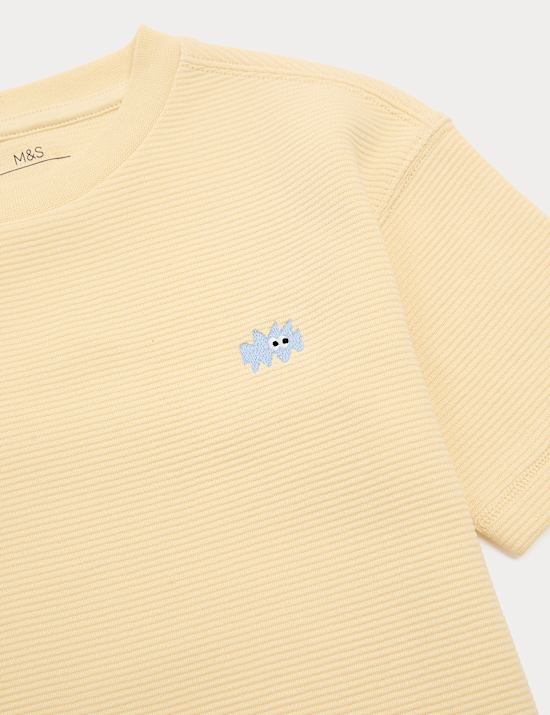 Pure Cotton Ribbed T-Shirt (2-8 Yrs)