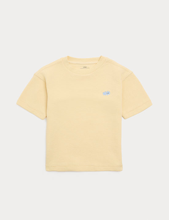 Pure Cotton Ribbed T-Shirt (2-8 Yrs)