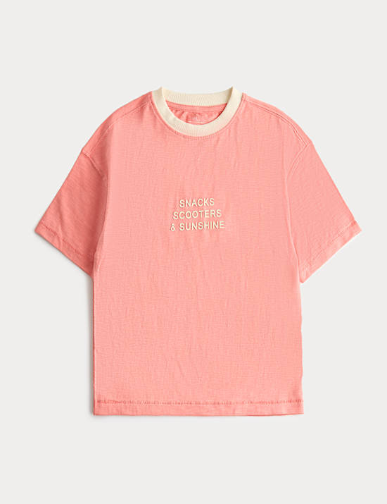 Pure Cotton Snacks Scooters Slogan T-Shirt (2-8 Yrs)