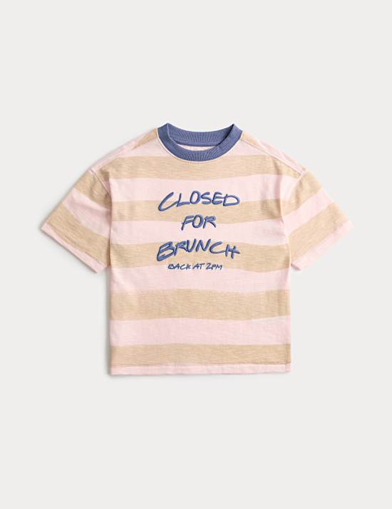 Pure Cotton Striped T-Shirt (2-8 Yrs)