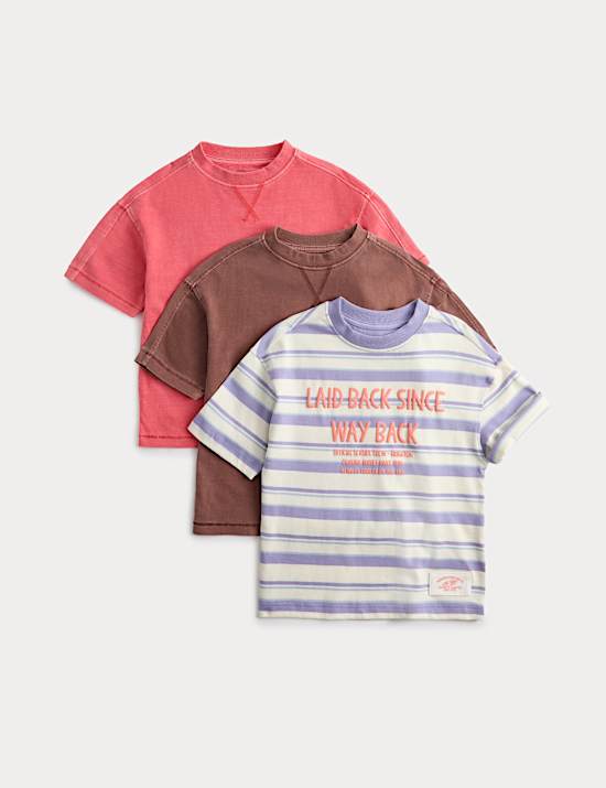3pk Pure Cotton T-Shirts (2-8 Yrs)