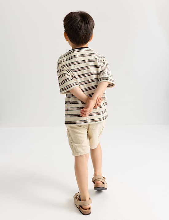 Cotton Rich Knitted Striped T-Shirt (2-8 Yrs)