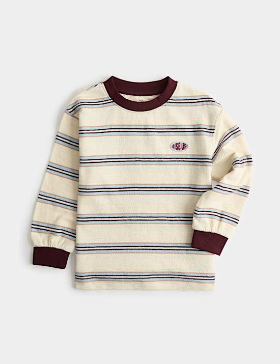 Pure Cotton Textured Striped Top (2-8 Yrs)