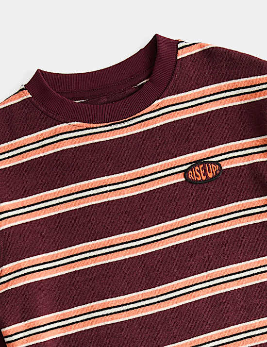 Pure Cotton Textured Striped Top (2-8 Yrs)