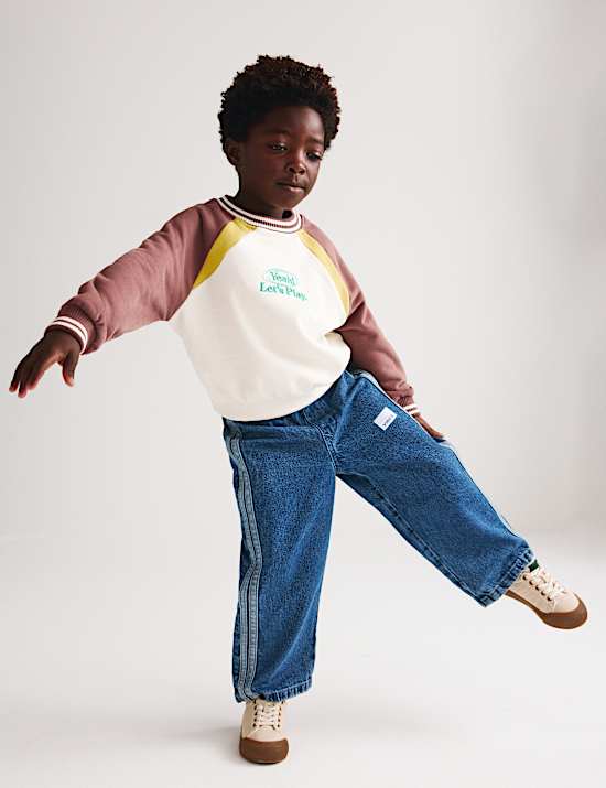Cotton Rich Slogan Raglan Sweatshirt (2-8 Yrs)