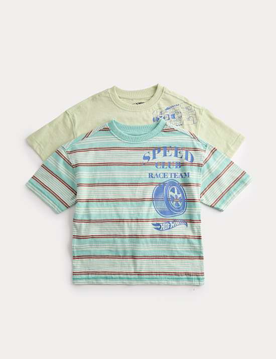 מארז 2 חולצות טי &trade;Hot Wheels מכותנה טהורה (2-&rlm;8 שנים)
