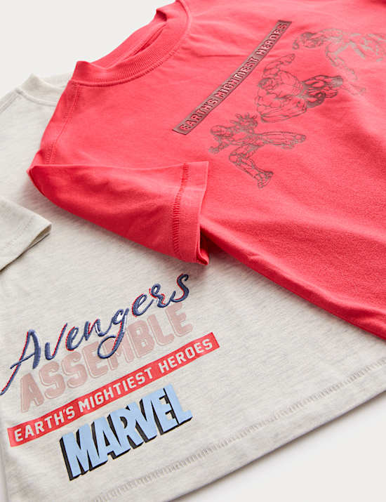 4 Pack Pure Cotton Marvel&trade; T-Shirts (2-8 Yrs)