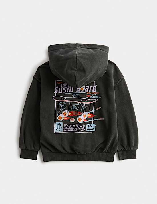 Cotton Rich Sushi Graphic Hoodie (2-8 Yrs)