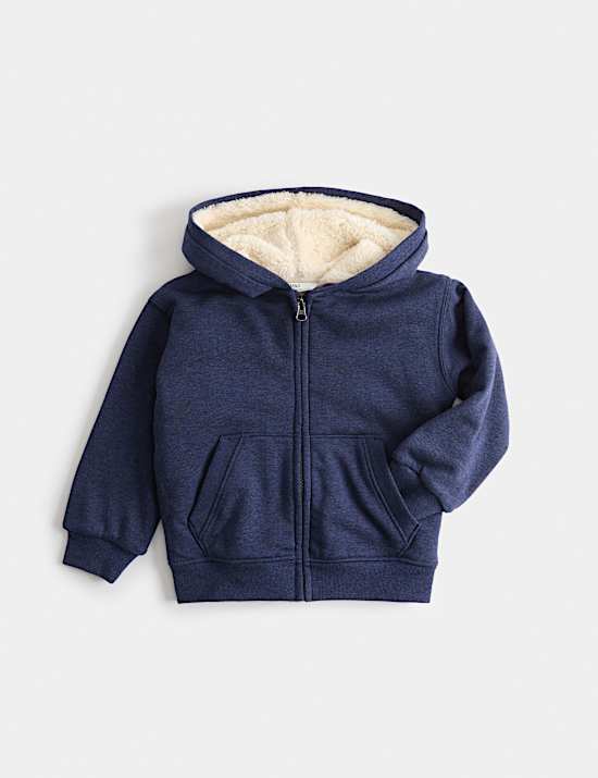 Hoodie mit hohem Baumwollanteil und Teddyfutter (2&ndash;8 Jahre)