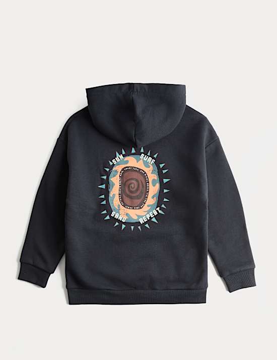 Pure Cotton Sun Graphic Hoodie (3-8 Yrs)