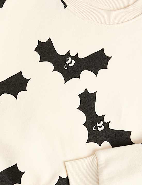 Cotton Rich Halloween Bat Sweatshirt (2-8 Yrs)