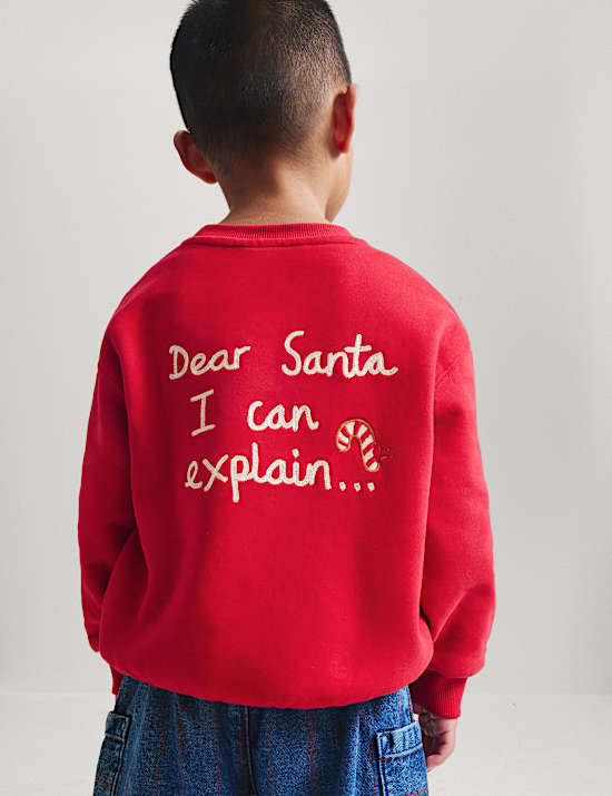 Sweat en coton &agrave; motif No&euml;l (du 2 au 8 ans)