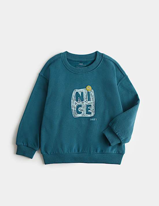Sudadera de algod&oacute;n con adorno (2-8 a&ntilde;os)