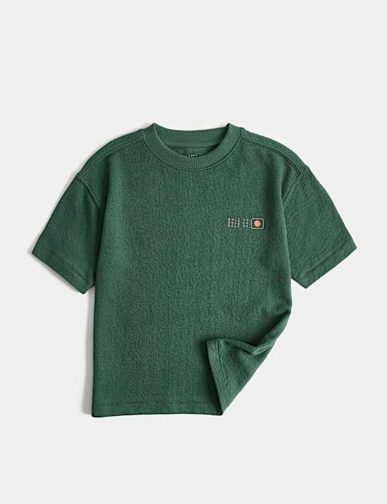 Pure Cotton Textured Graphic T-Shirt (2-8 Yrs)