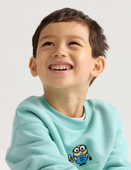 Sweatshirt mit hohem Baumwollanteil und Minions&trade;-Grafik (2&ndash;8 Jahre)