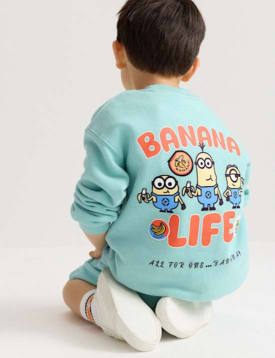 Sweatshirt mit hohem Baumwollanteil und Minions&trade;-Grafik (2&ndash;8 Jahre)