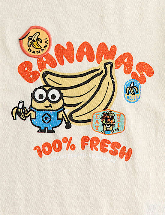 T-shirt van puur katoen met grafisch Minions&trade; Bananen-motief (2-8 jaar)