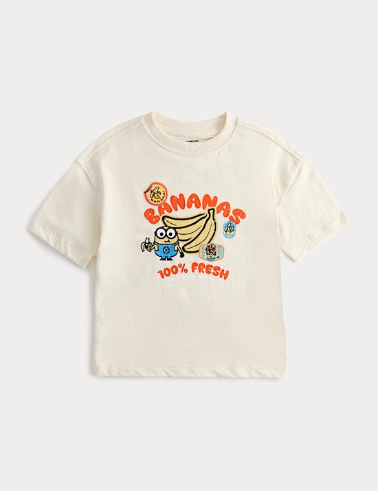 T-shirt van puur katoen met grafisch Minions&trade; Bananen-motief (2-8 jaar)