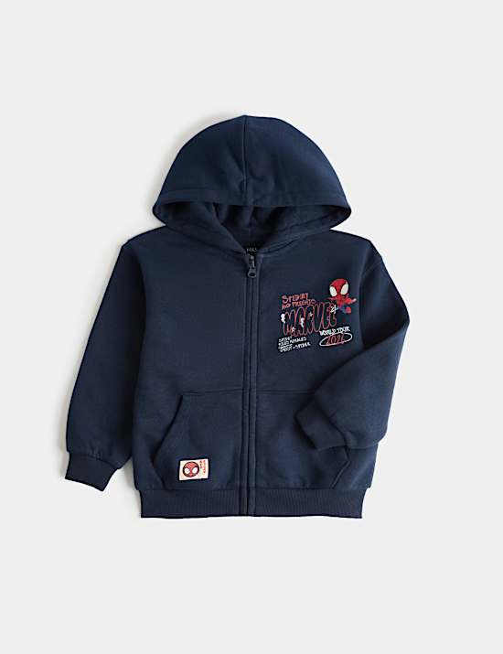 Sweat en coton &agrave; capuche et motif Spider-Man&trade; (du 2 au 8 ans)