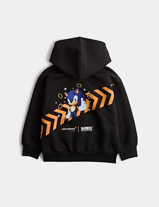 Hoodie mit hohem Baumwollanteil und Sonic&trade; X McLaren&trade;-Motiv (2&ndash;8 Jahre)