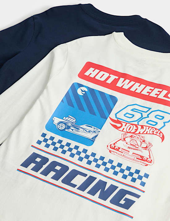 Lot de 2 tops 100 % coton &agrave; motif Hot Wheels&trade; (du 3 au 8 ans)