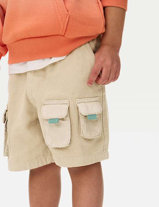 Pure Cotton Cargo Shorts (2-8 Yrs)